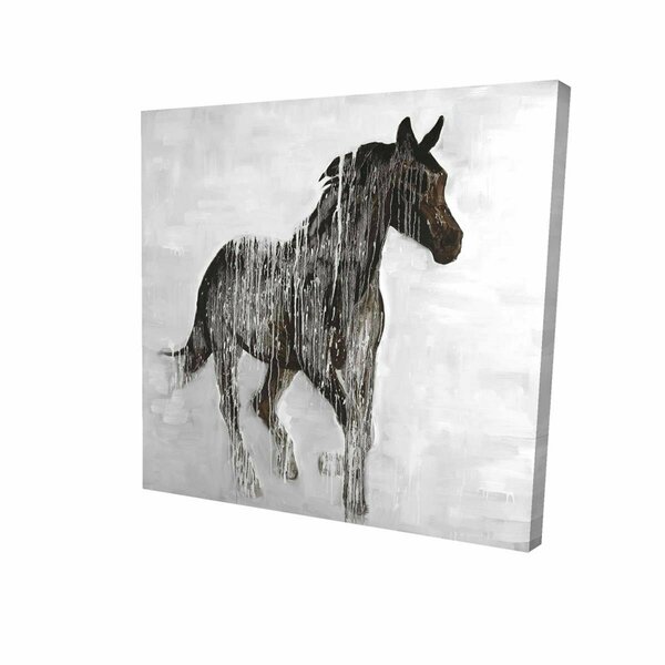 Begin Home Decor 32 x 32 in. Abstract Brown Horse-Print on Canvas 2080-3232-AN298